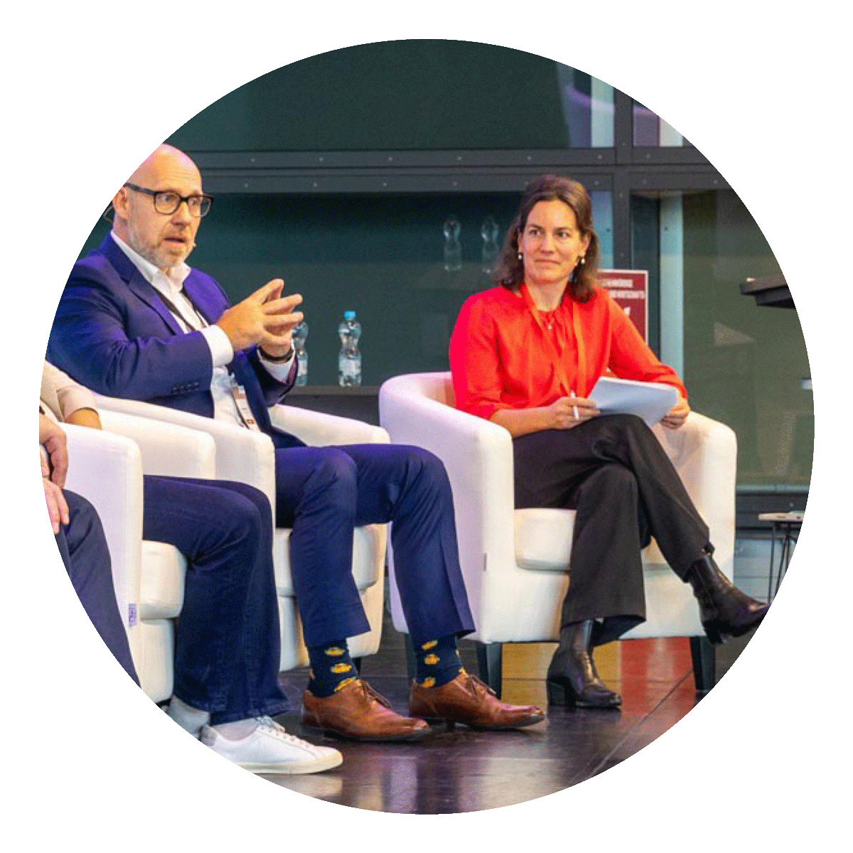 Podiumsdiskussion mit Christine Müller als Moderatorin