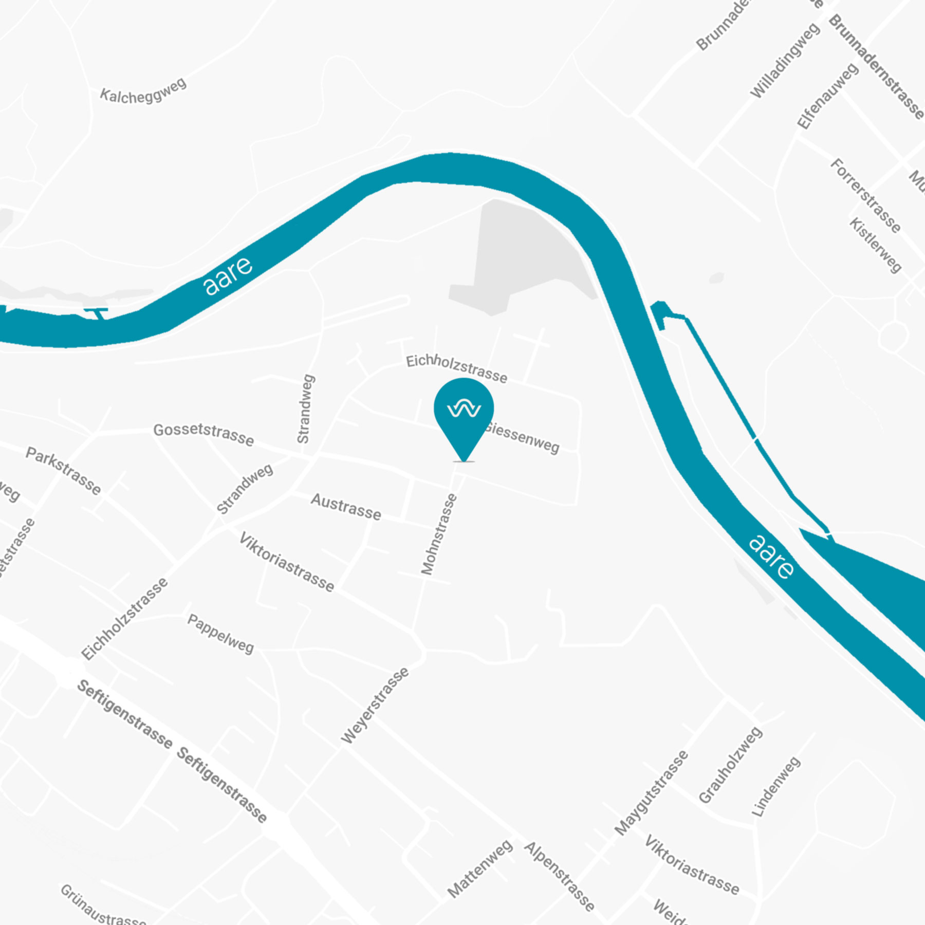 we aare GmbH auf der Google Maps Karte angezeigt